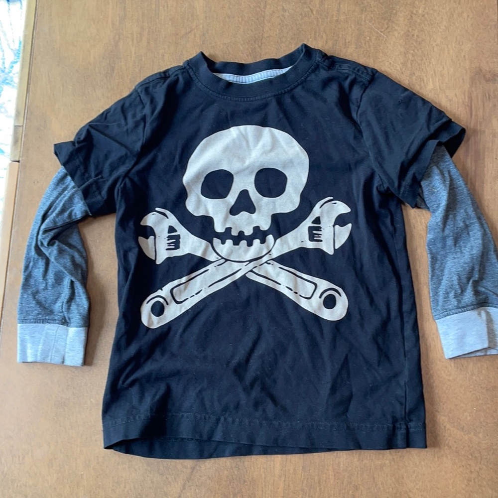 Skull and Tools Layered Long-sleeve